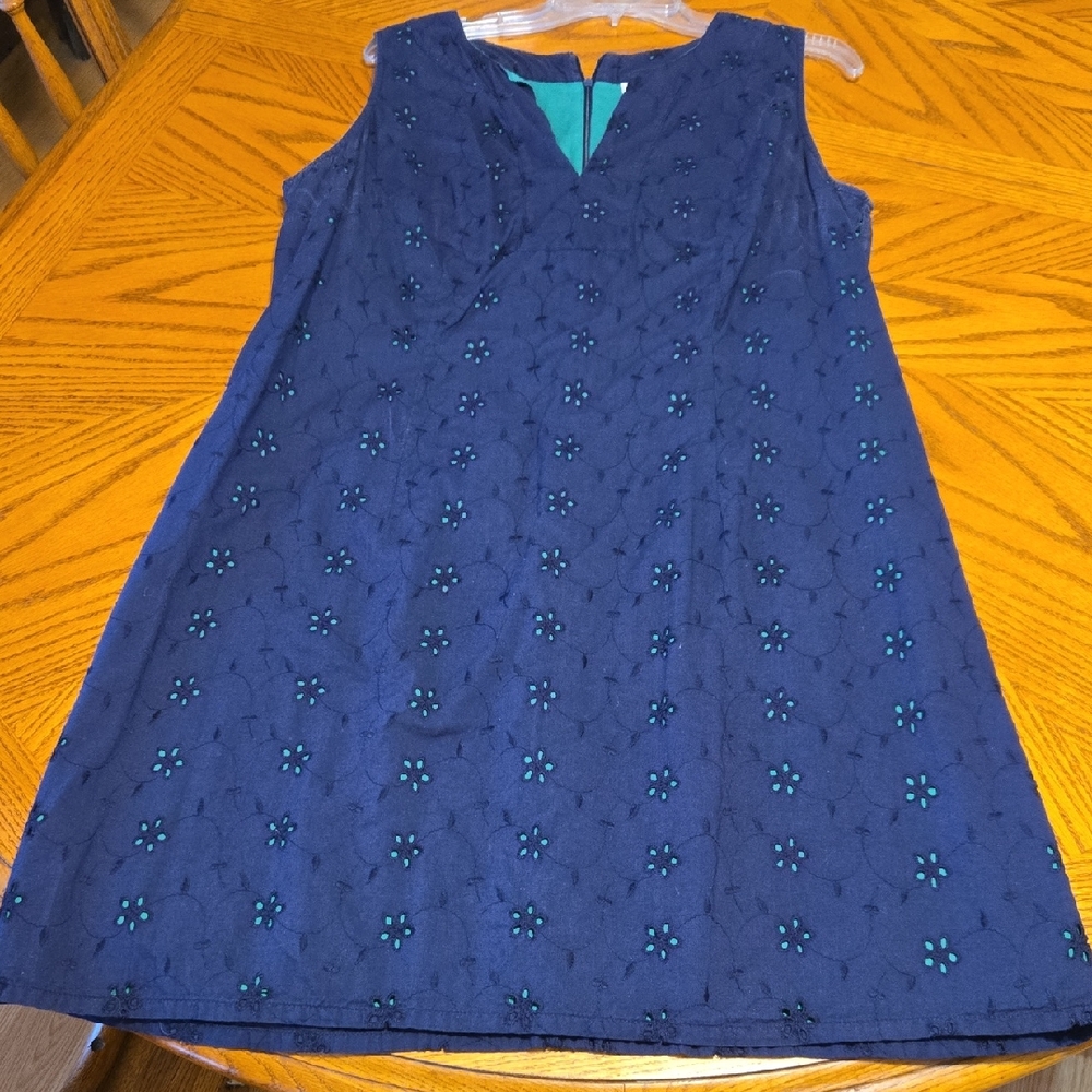 Merona Navy and Green Dress